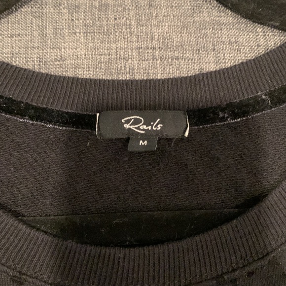 NWT Rails Side Zip Sweatshirt Top Black Medium - Picture 2 of 7